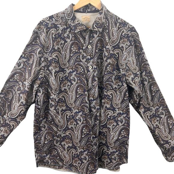 Tommy Bahama Other - Tommy Bahama Men’s Medium Paisley Long Sleeve Button Shirt Blue Brown
